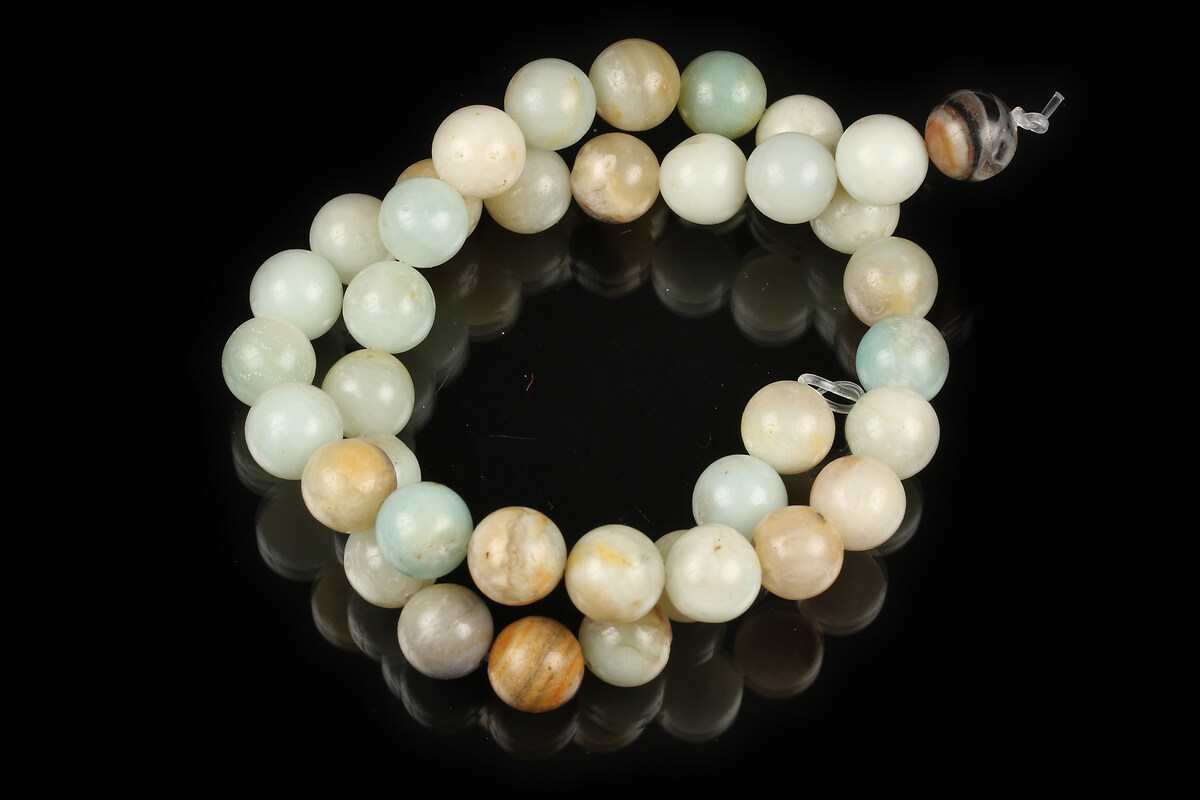 Margele flower amazonite sfere 10mm (sirag)