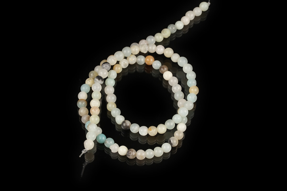 Margele flower amazonite sfere 4mm (sirag)