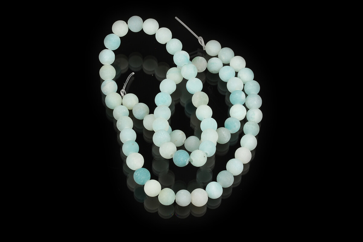 Margele amazonite frosted (mat) sfere 6mm (sirag)