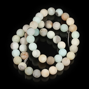 Margele flower amazonite frosted (mat) sfere 8mm (sirag)