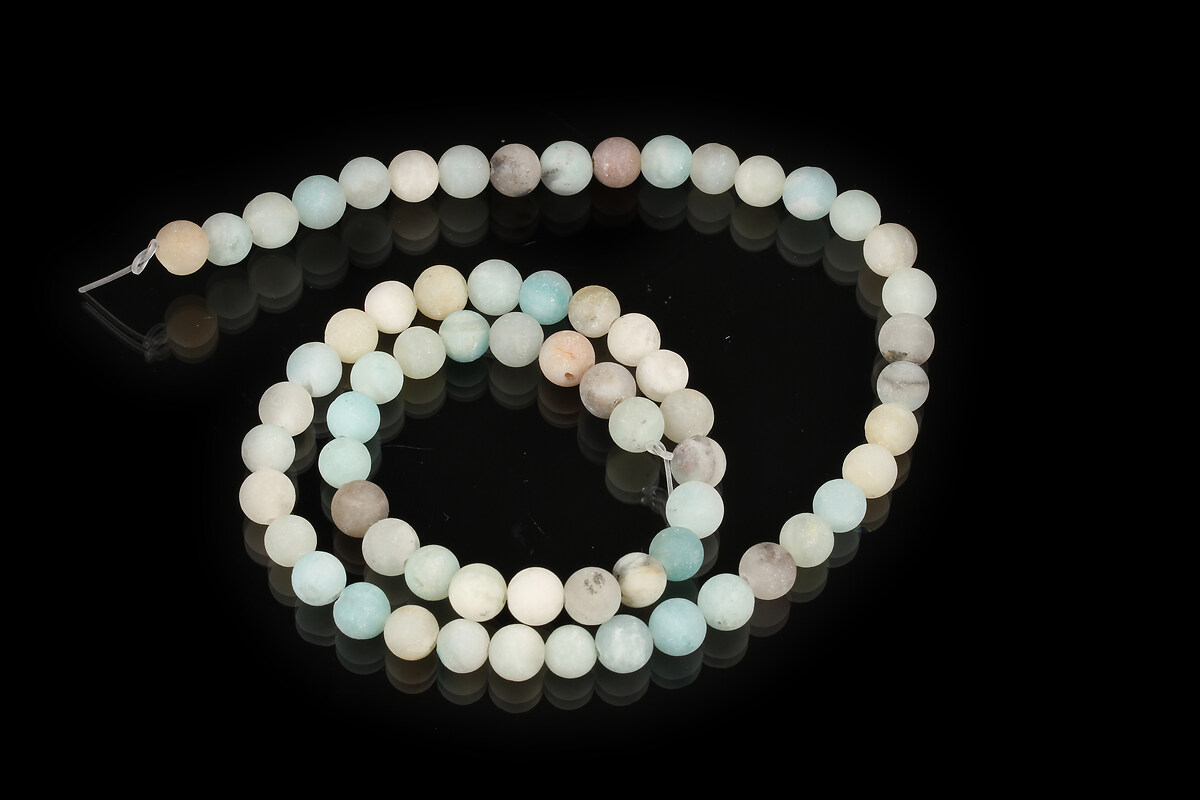 Margele flower amazonite frosted (mat) sfere 6mm (sirag)