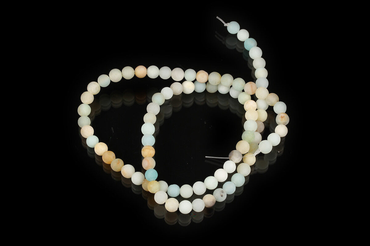 Margele flower amazonite frosted (mat) sfere 4mm (sirag)