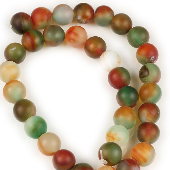 Margele Autumn Agate frosted (mat) sfere 12mm (sirag)