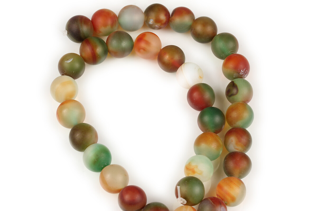 Margele Autumn Agate frosted (mat) sfere 12mm (sirag)