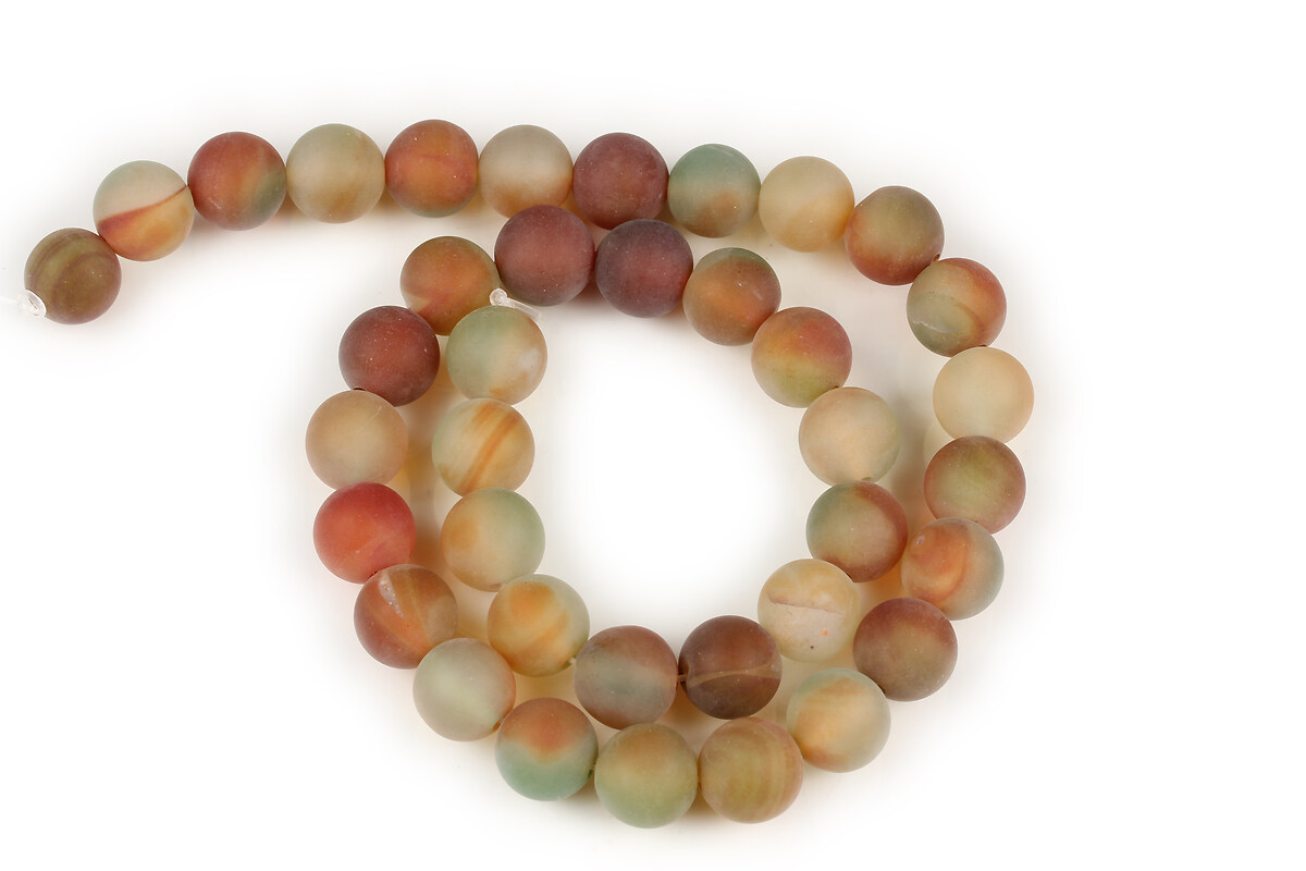 Margele Autumn Agate frosted (mat) sfere 10mm (sirag)