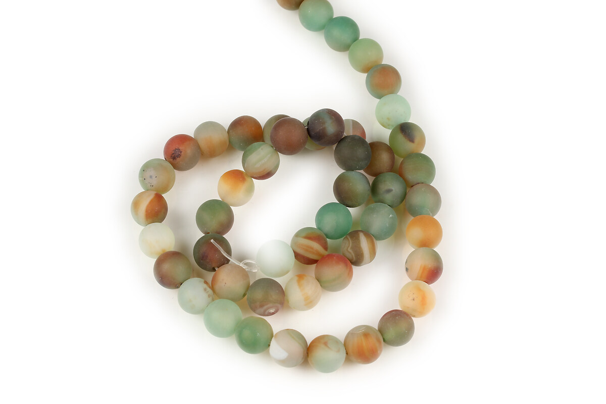 Margele Autumn Agate frosted (mat) sfere 8mm (sirag)