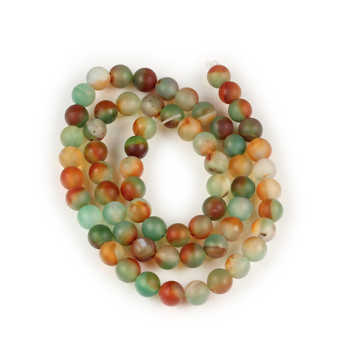 Margele Autumn Agate frosted (mat) sfere 6mm (sirag)