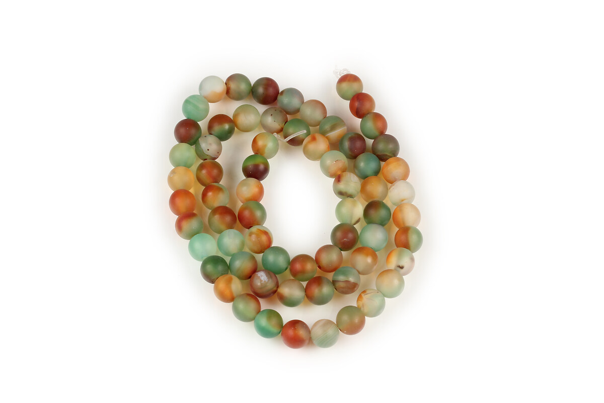 Margele Autumn Agate frosted (mat) sfere 6mm (sirag)