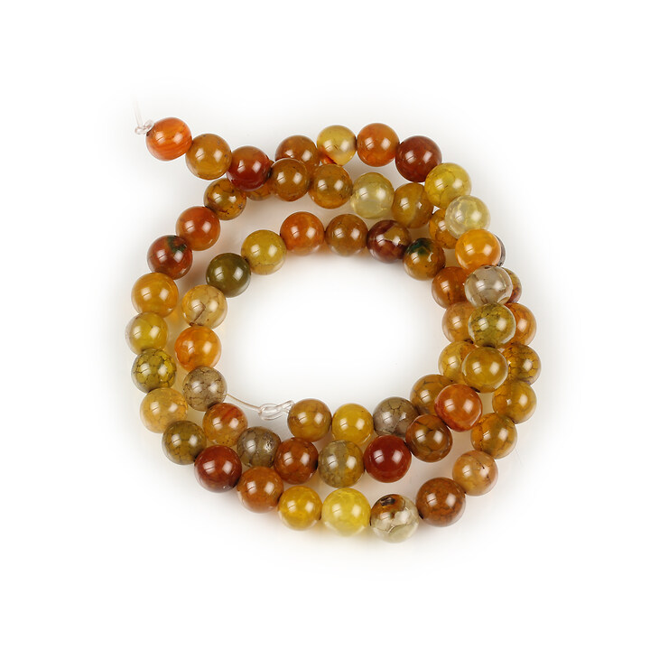 Margele agate crackle sfere 6mm (sirag) - maro