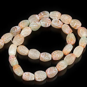 Margele agate crackle frosted 12x8x8mm (sirag) - autumn