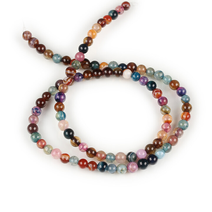 Margele agate striped sfere 4mm (sirag) - mix