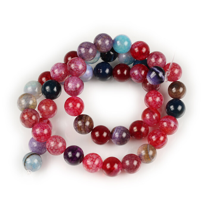 Margele agate crackle sfere 8mm (sirag) - mix