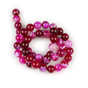 Margele agate striped sfere 8mm (sirag) - fucsia