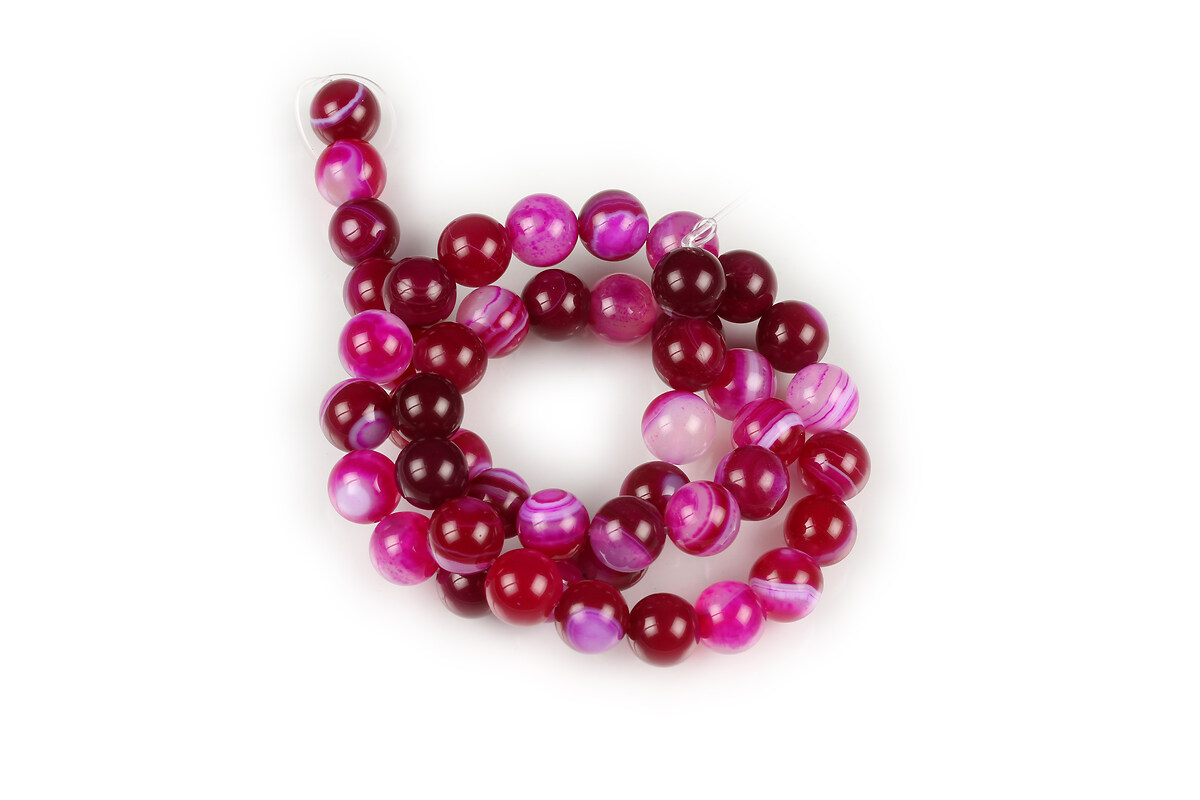 Margele agate striped sfere 8mm (sirag) - fucsia