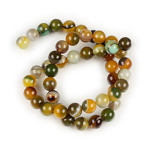 Margele agate striped sfere 8mm (sirag) - verde olive