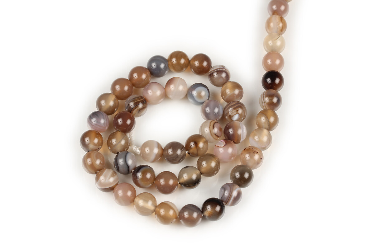 Margele agate sfere 8mm (sirag) - maro deschis