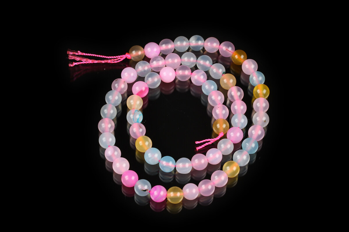 Margele agate sfere 6mm (sirag) - mix pastel