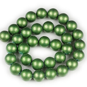 Margele jad galben vopsit sfere 12mm (sirag) - verde metalizat