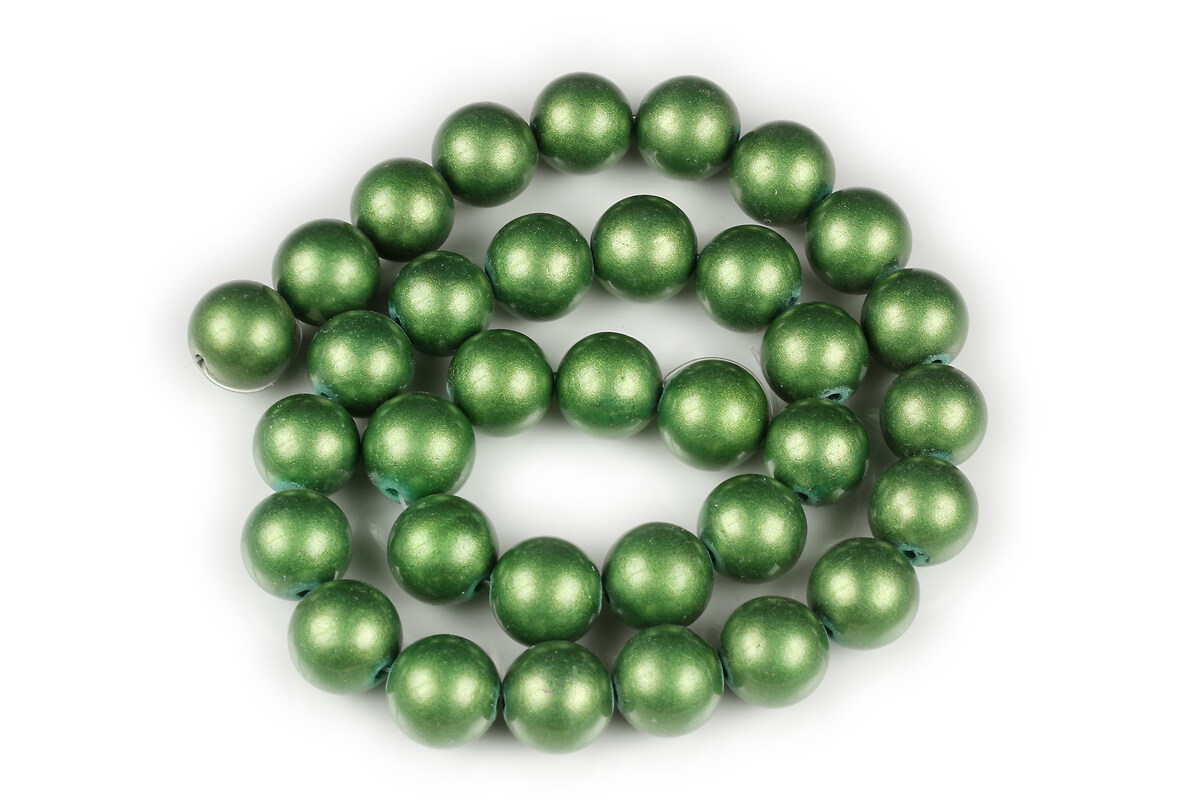 Margele jad galben vopsit sfere 12mm (sirag) - verde metalizat