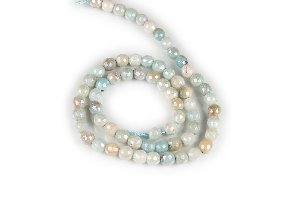 Margele amazonite luster sfere fatetate 6mm (sirag)