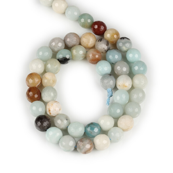 Margele flower amazonite sfere fatetate 8mm (sirag)