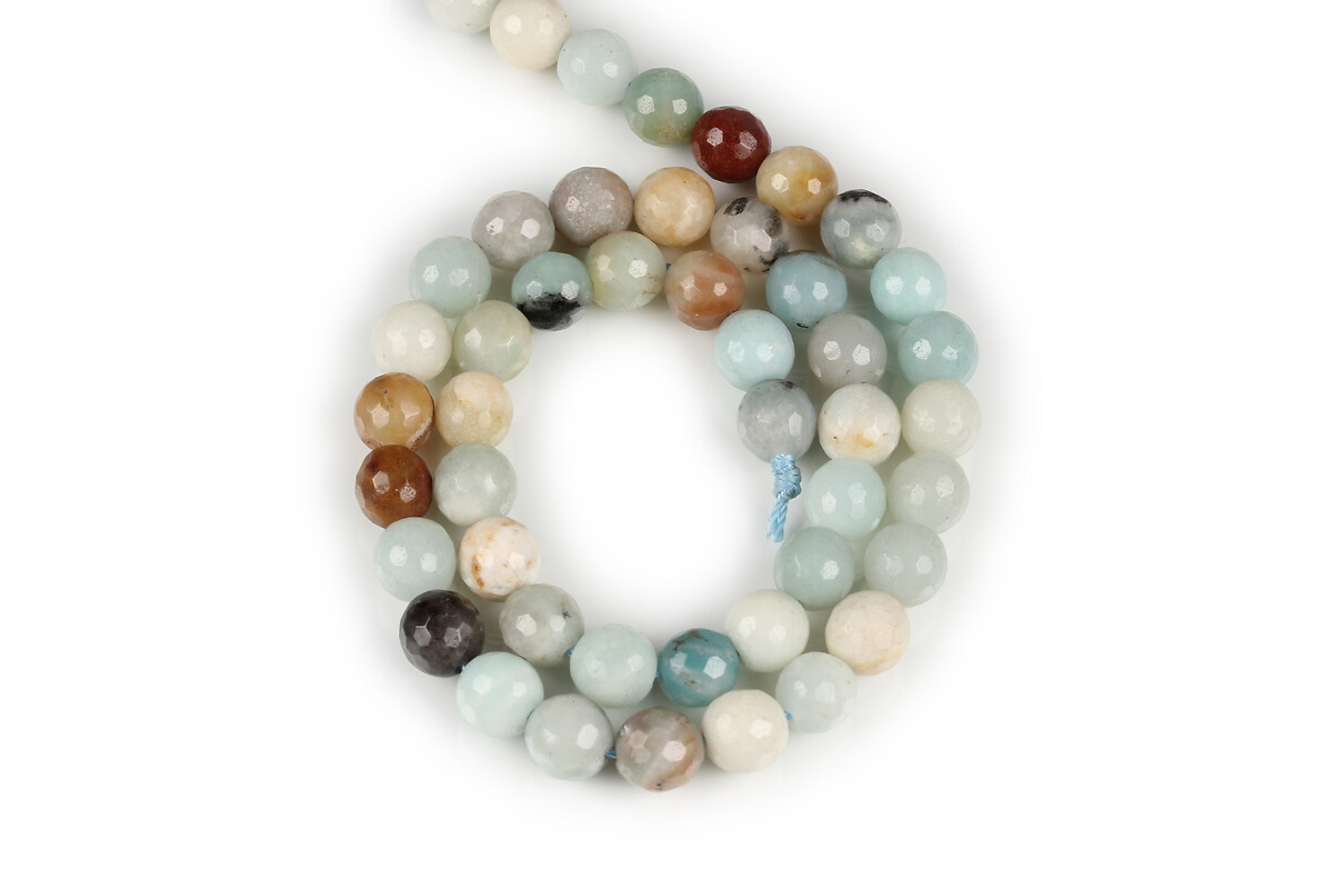 Margele flower amazonite sfere fatetate 8mm (sirag)