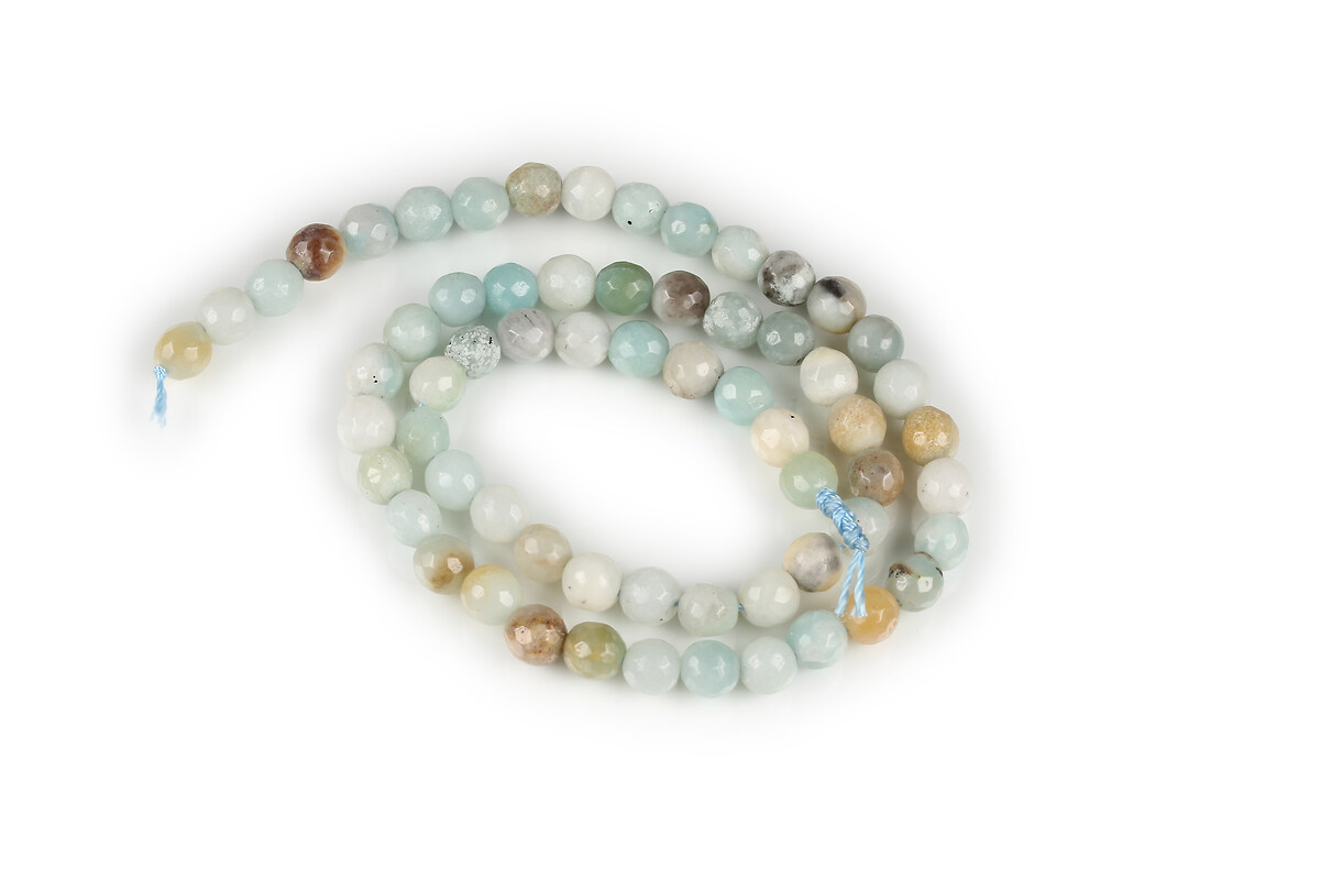 Margele flower amazonite sfere fatetate 6mm (sirag)