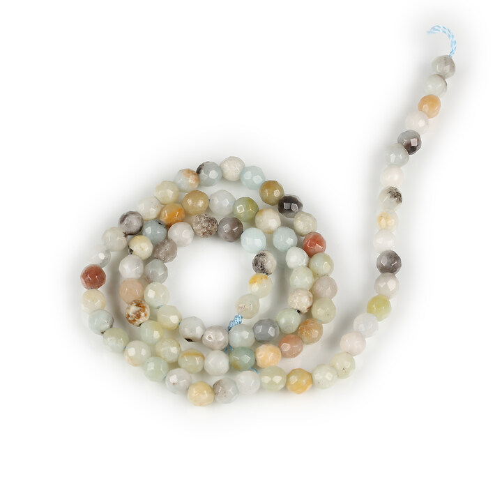 Margele flower amazonite sfere fatetate 4mm (sirag)