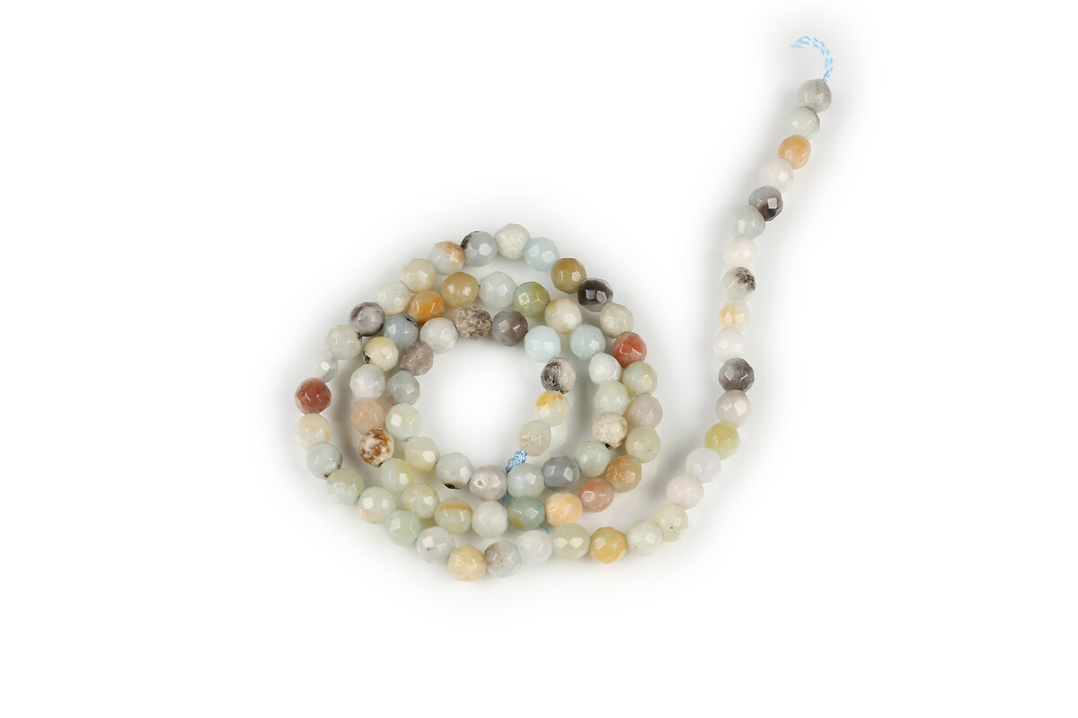 Margele flower amazonite sfere fatetate 4mm (sirag)