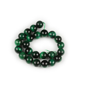 Margele scurt ochi de tigru verde sfere 8mm (sirag)