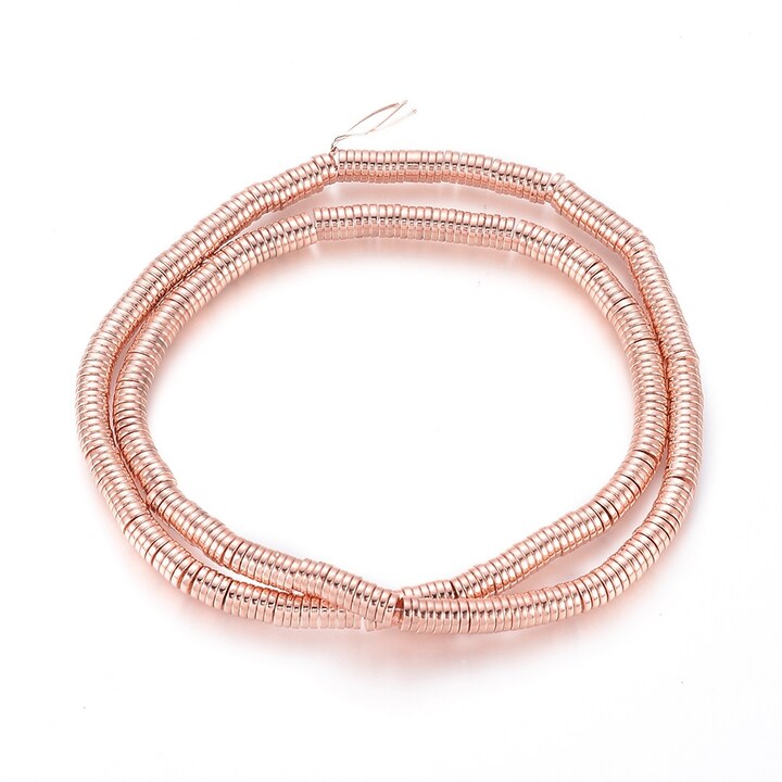 Margele hematit electroplacat stil heishi rondele rose gold 1x4mm (sirag)