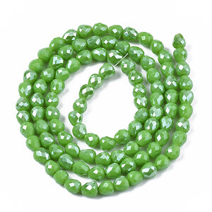 Margele cristal placate AB lacrima 4,5x4,5mm (sirag) - verde