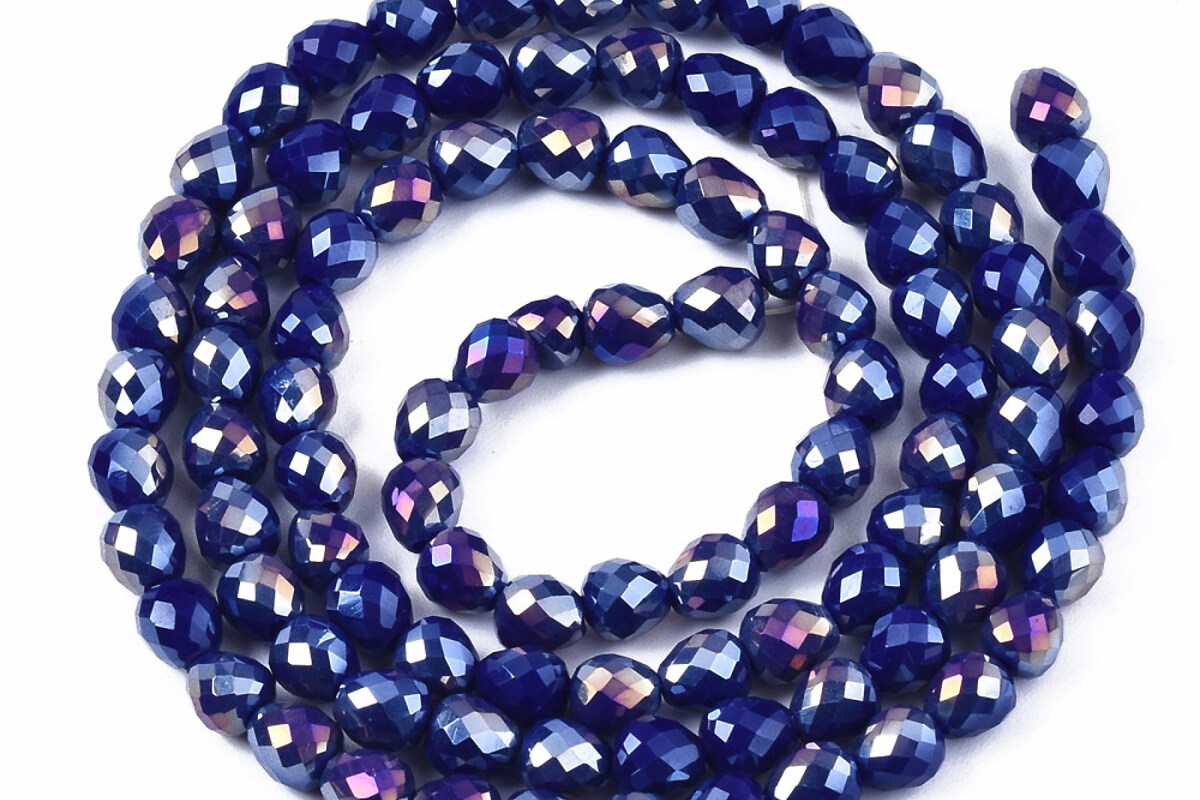 Margele cristal placate AB lacrima 4,5x4,5mm (sirag) - albastru indigo