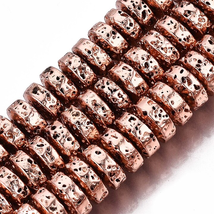 Margele margele Heishi lava electroplacata rondele 4x8mm (sirag) - rose gold