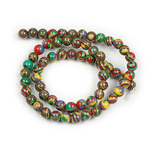 Margele compozit multicolor sfere 6mm (sirag)