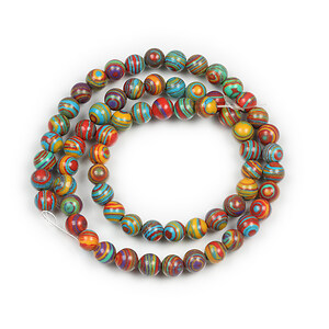 Margele compozit multicolor sfere 6mm (sirag)