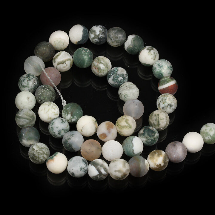 Margele Tree Agate frosted (mat) sfere 8mm (sirag)