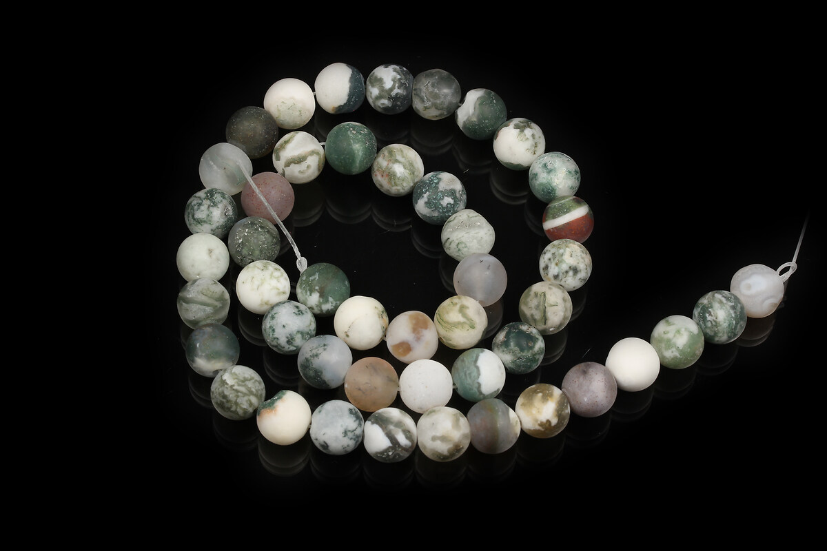 Margele Tree Agate frosted (mat) sfere 8mm (sirag)