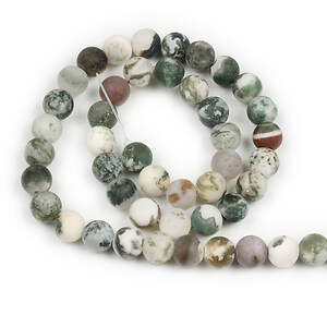 Margele Tree Agate frosted (mat) sfere 8mm (sirag)