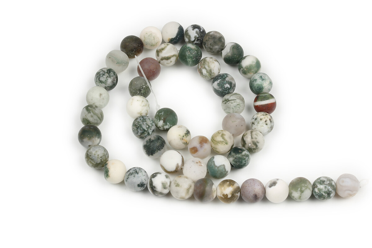 Margele Tree Agate frosted (mat) sfere 8mm (sirag)