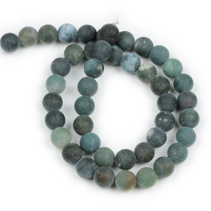 Margele Moss Agate frosted (mat) sfere 8mm (sirag)