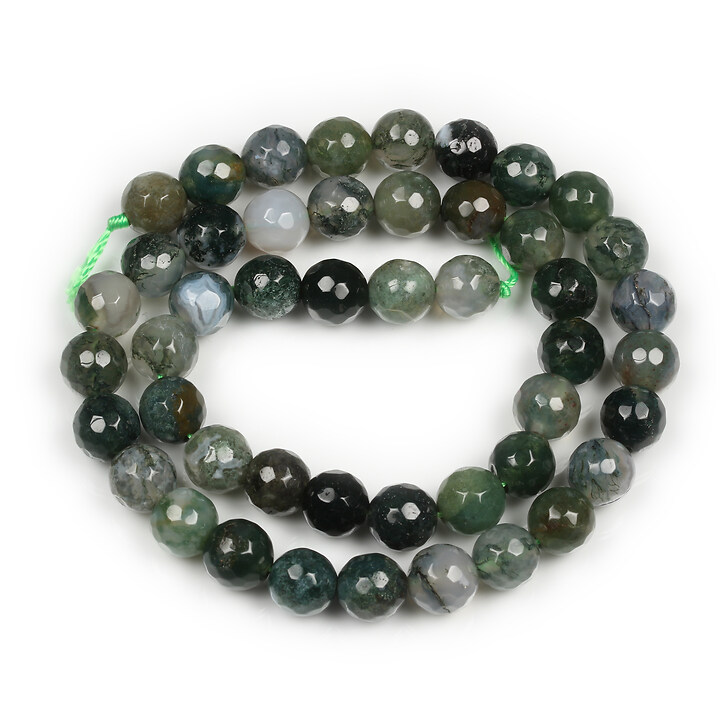 Margele Moss Agate sfere fatetate 8mm (sirag)