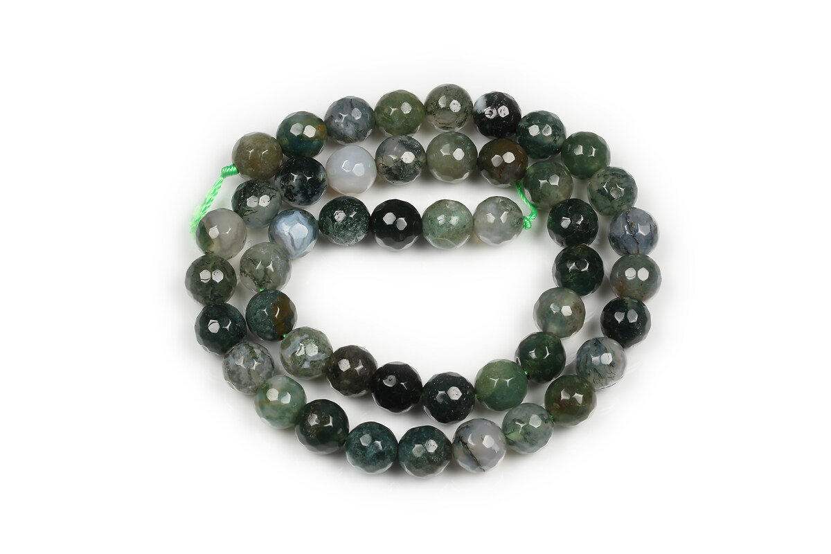 Margele Moss Agate sfere fatetate 8mm (sirag)