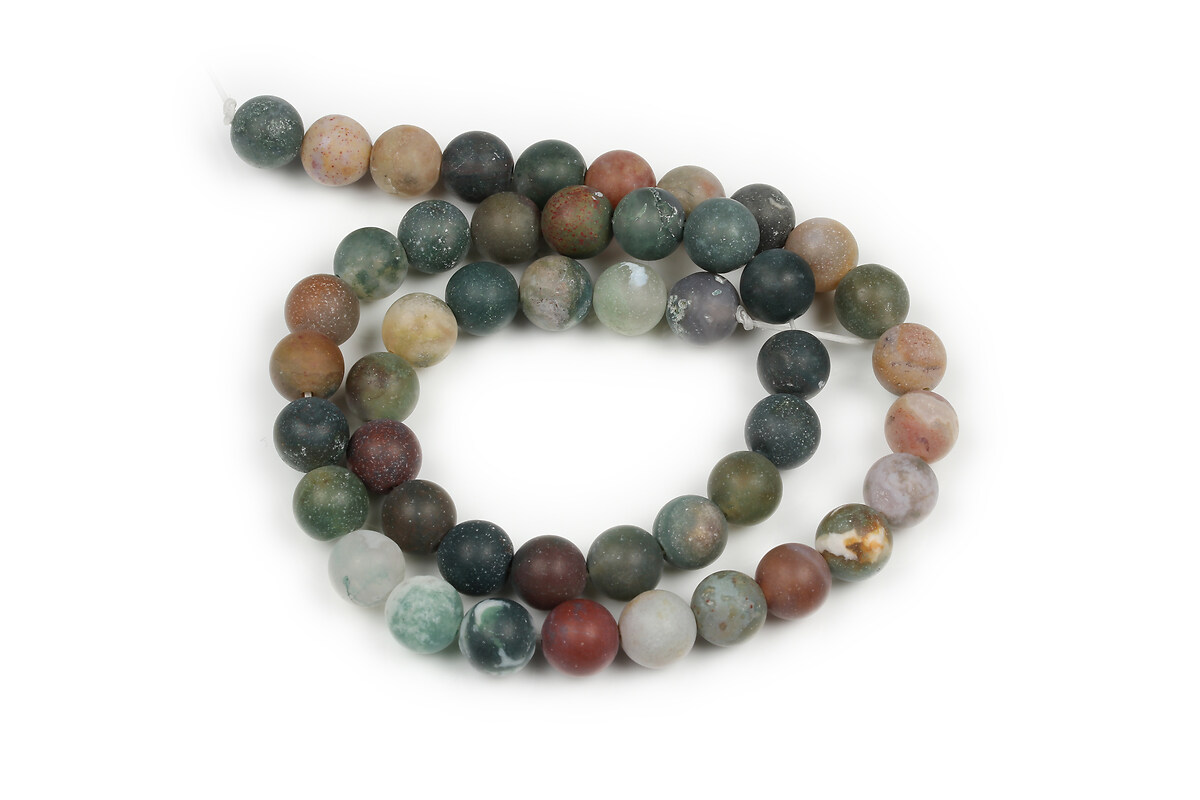 Margele agate indiene frosted (mat) sfere 8mm (sirag)