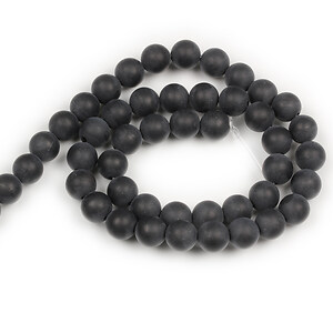 Margele agate negre mate (frosted) sfere 8mm (sirag)