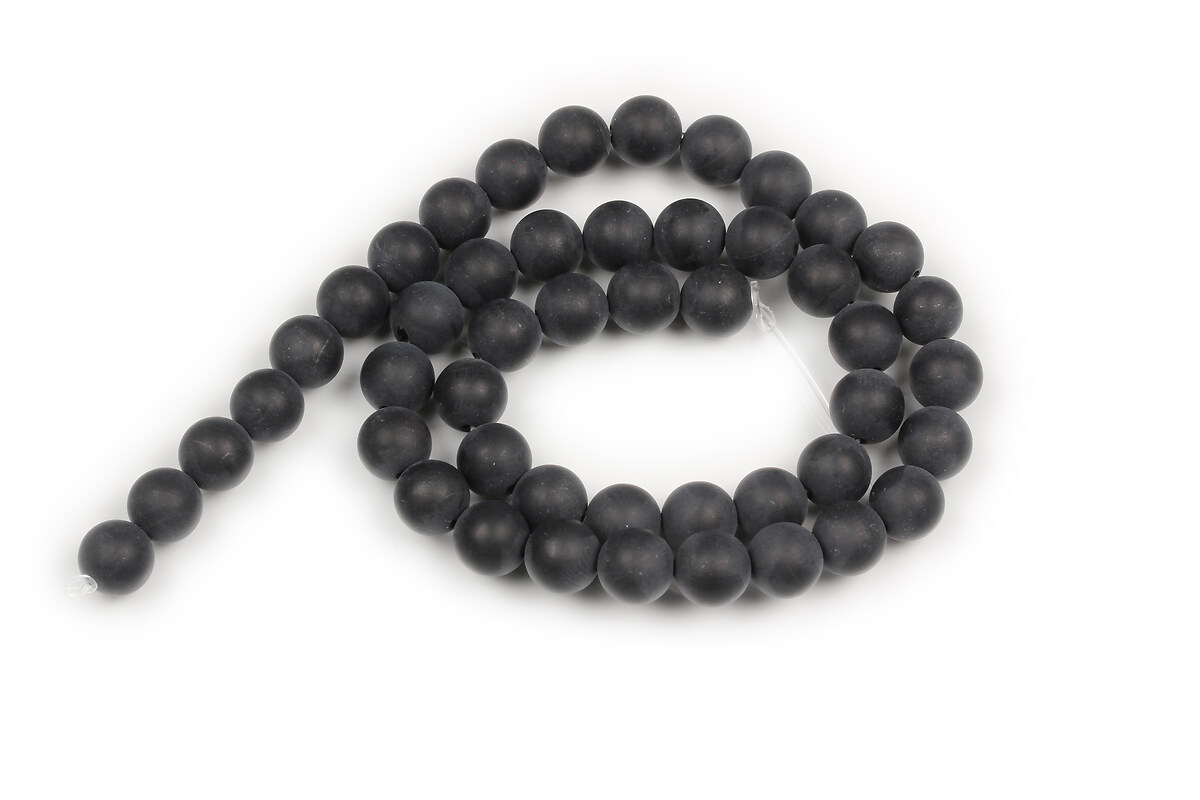 Margele agate negre mate (frosted) sfere 8mm (sirag)