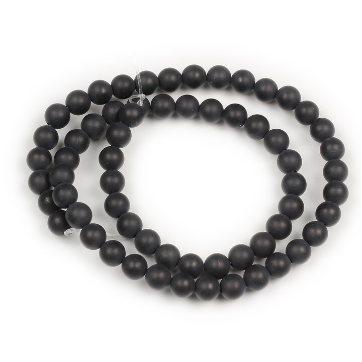 Margele agate negre mate (frosted) sfere 6mm (sirag)