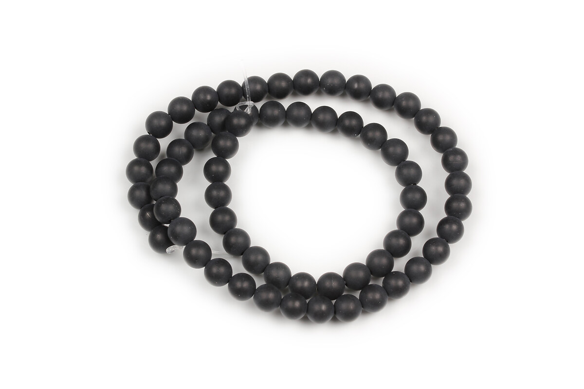 Margele agate negre mate (frosted) sfere 6mm (sirag)