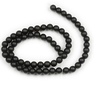 Margele agate negre mate (frosted) sfere 6mm (sirag)