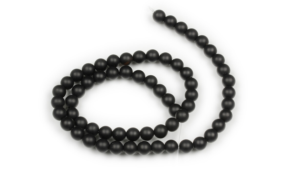 Margele agate negre mate (frosted) sfere 6mm (sirag)